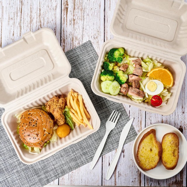 75 Pack Clamshell Take Out Food Containers, 100% Compostable To Go Containers Disposable, Heavy-Duty To Go Boxes, Eco-Friendly Biodegradable To Go Containers For Food