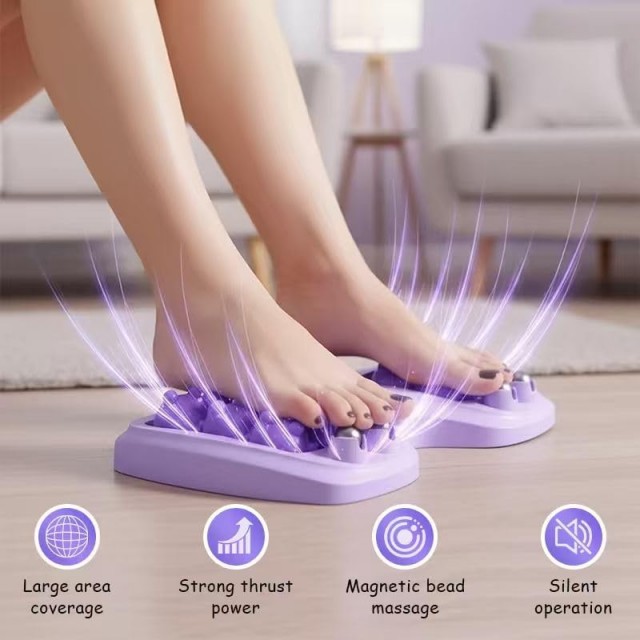 Portable Double Foot Massage Roller , Plantar Fasciitis Relief, Dual Foot Acupressure Therapy for Stress Relief and Improved Circulation, Reflexology Tool for Home & Office Use