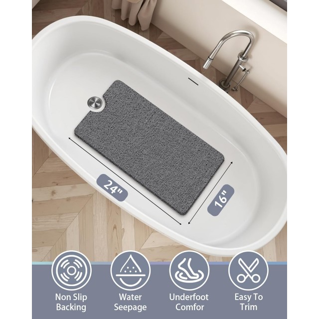 Non Slip Shower Mats for Inside Shower, Anti-Slip Bathtub Mats for Bathroom, Foot Scrubber Loofah Bath Mats for Shower, Quick Drying Shower Stall Mats for Wet Areas