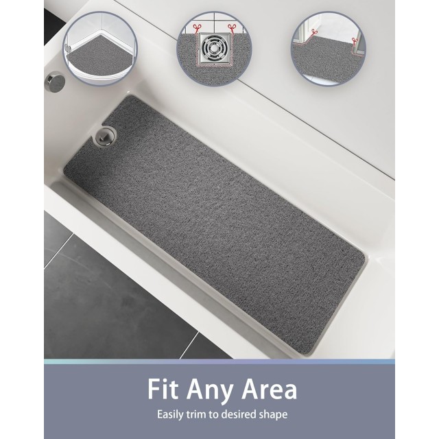 Non Slip Shower Mats for Inside Shower, Anti-Slip Bathtub Mats for Bathroom, Foot Scrubber Loofah Bath Mats for Shower, Quick Drying Shower Stall Mats for Wet Areas