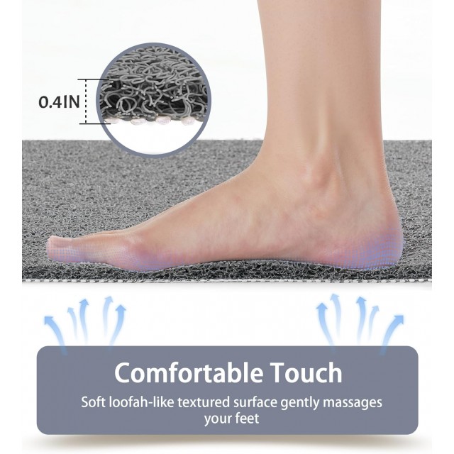 Non Slip Shower Mats for Inside Shower, Anti-Slip Bathtub Mats for Bathroom, Foot Scrubber Loofah Bath Mats for Shower, Quick Drying Shower Stall Mats for Wet Areas