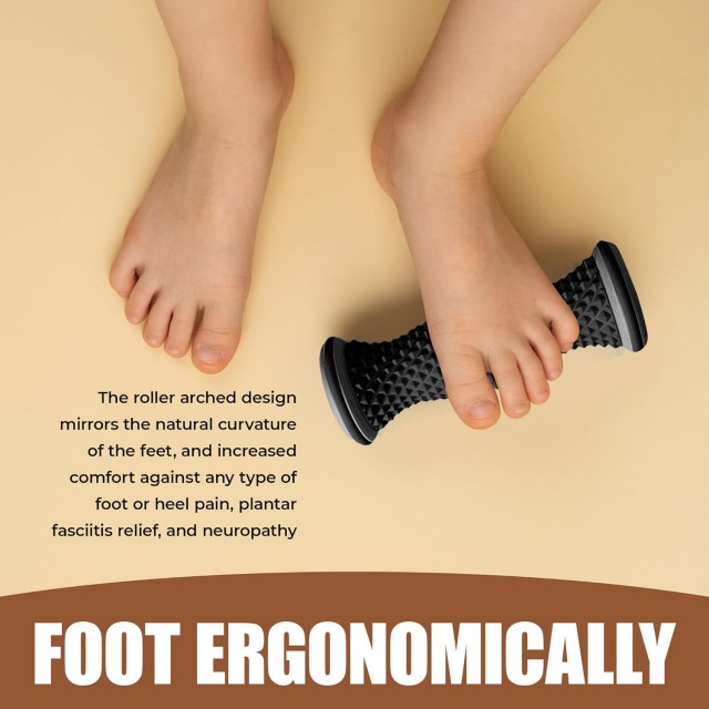 Foot Massager Roller - Portable Arch & Plantar Fasciitis Relief Tool - Deep Tissue Muscle Massage Roller for Feet, Heel Pain