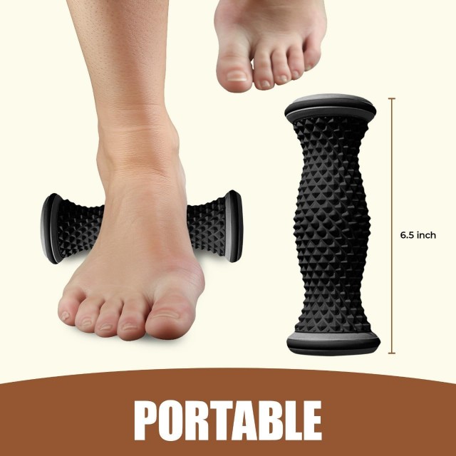 Foot Massager Roller - Portable Arch & Plantar Fasciitis Relief Tool - Deep Tissue Muscle Massage Roller for Feet, Heel Pain