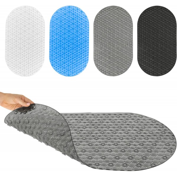 Oval Bathtub Mat - Nonslip Shower Floor Pad - Non-Slip and Non-Skid for Bath Tub with Strong Rubber Suction Cup Grip - for Baby, Elderly, Kids, Bathroom 