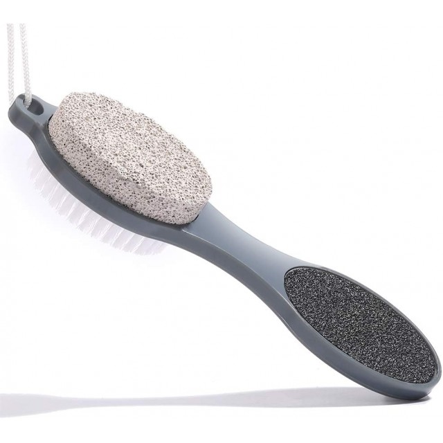 Foot File Callus Remover - Multi Purpose 4 in 1 Feet Pedicure Tools with Foot Scrubber, Pumice Stone, Foot Rasp and Sand Paper for Home Foot Care