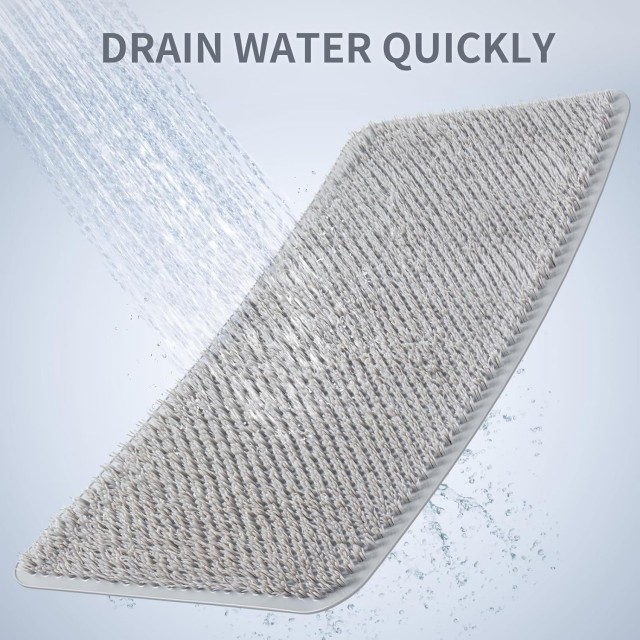 Shower Foot Scrubber Mat, Anti-Slip Bath Mat with Scrub Bristles, Soft Shower Foot Massager with Strong Suction Cups for Soothe Achy Feet